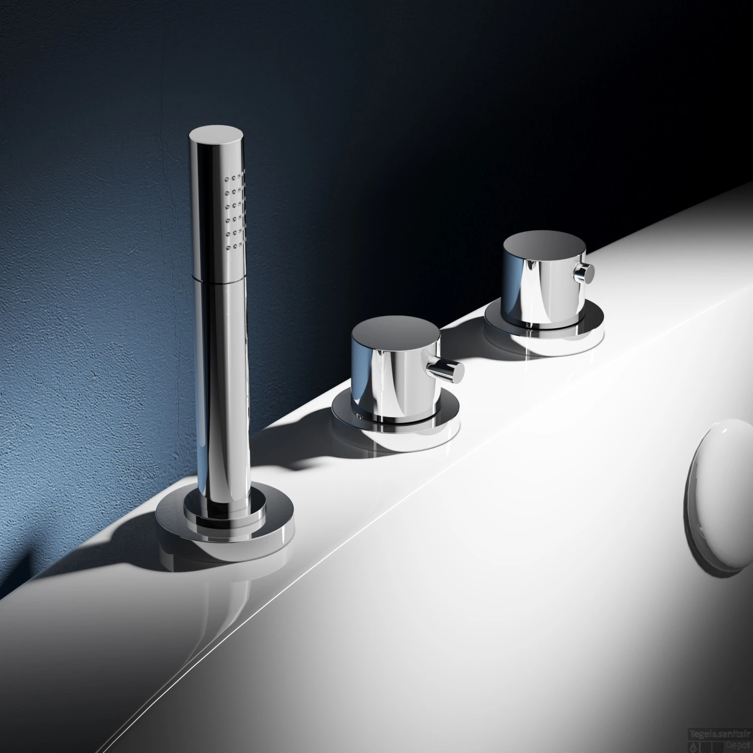 Thermostaatkraan Hotbath Buddy 2-knop Badrand 3-gats Chroom 3 Thermostaatkraan Hotbath Buddy 2-knop Badrand 3-gats Chroom