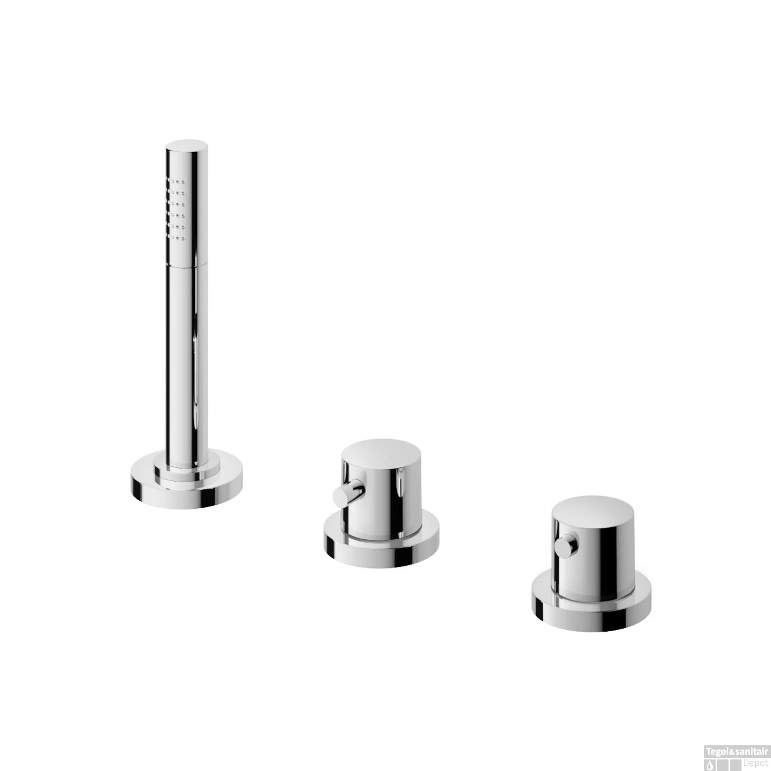 Thermostaatkraan Hotbath Buddy 2-knop Badrand 3-gats Chroom 4 Thermostaatkraan Hotbath Buddy 2-knop Badrand 3-gats Chroom - Afbeelding 2