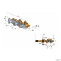 Douchethermostaat Hotbath Buddy Inbouw 2 Stopkranen Horizontaal Chroom -Hansgrohe Badkamerinterieur Winkel b067cr douchethermostaat hotbath buddy inbouw 2 stopkranen horizontaal chroom tech