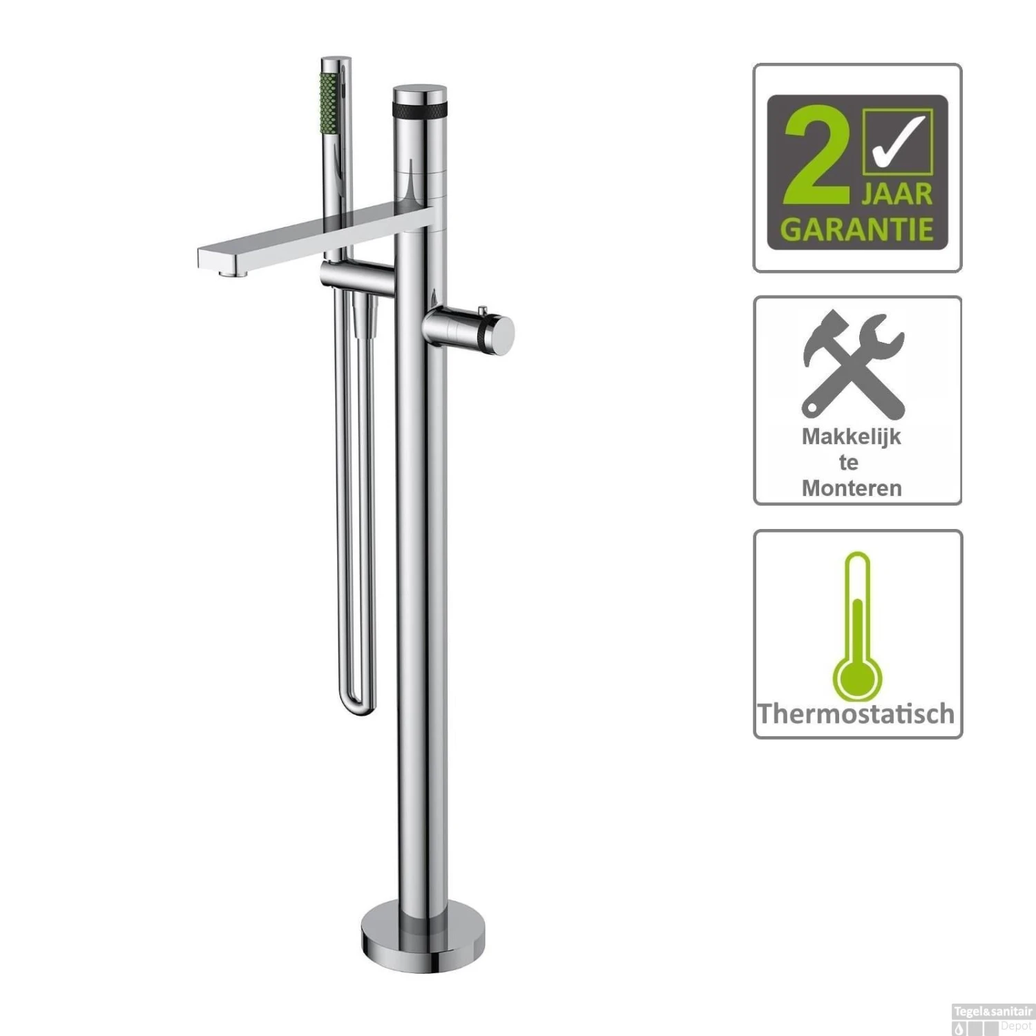 Bad Thermostaatkraan Boss & Wessing Exclusive Vrijstaand Compleet Chroom 3 Bad Thermostaatkraan Boss & Wessing Exclusive Vrijstaand Compleet Chroom