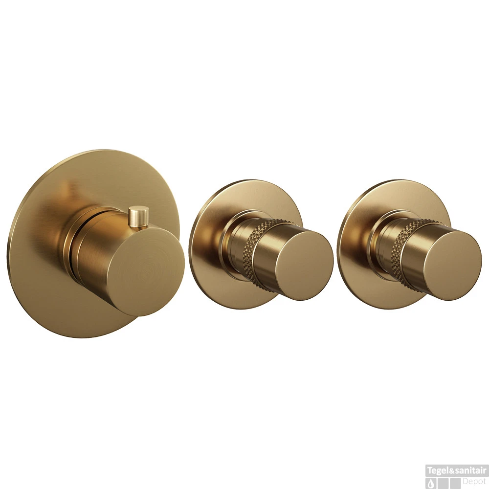 Badkraan Inbouw Set Brauer Gold Edition Thermostatisch Met Uitloop En Staaf Handdouche Geborsteld Goud 5 Badkraan Inbouw Set Brauer Gold Edition Thermostatisch Met Uitloop En Staaf Handdouche Geborsteld Goud - Afbeelding 3