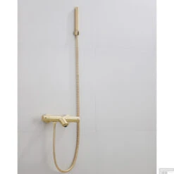 Badkraan Opbouw Boss & Wessing Gold Met Staaf Handdouche Set Messing Mat Goud