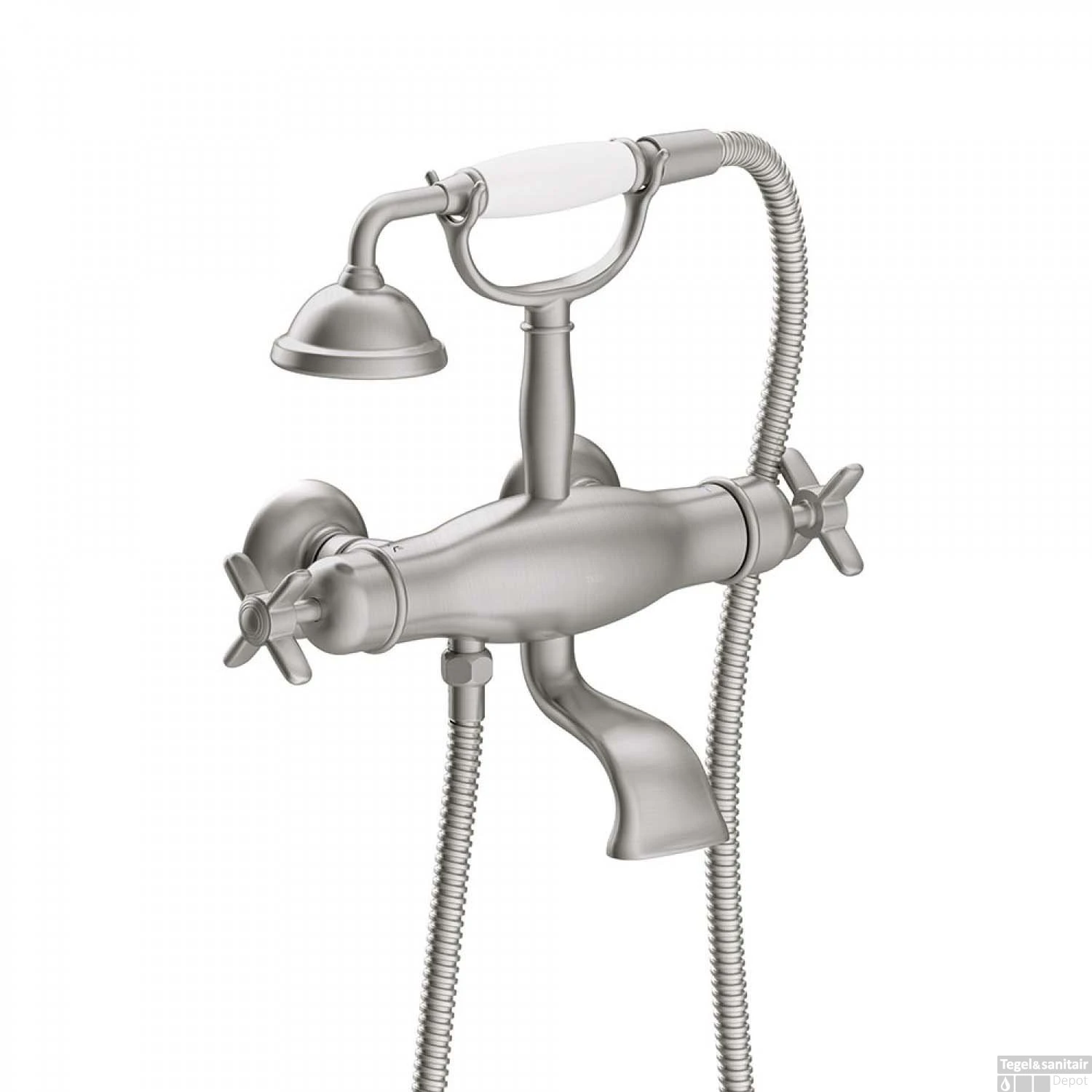 Badkraan Tres Clasic Thermostatisch Incl Handdouche Op Houder RVS