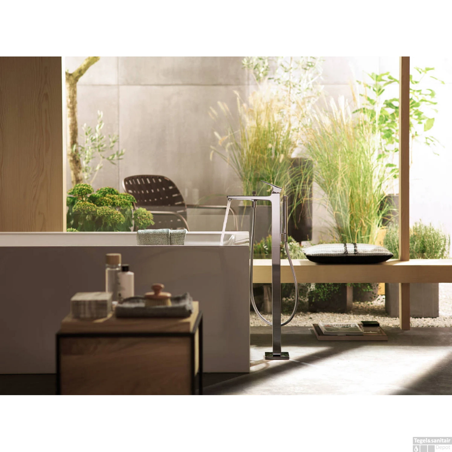 Badmengkraan Metropol HansGrohe Eengreeps Vloergemonteerd Gepolijst Goud 4 Badmengkraan Metropol HansGrohe Eengreeps Vloergemonteerd Gepolijst Goud - Afbeelding 2