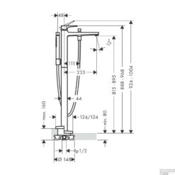 Badmengkraan Metropol HansGrohe Eengreeps Vloergemonteerd Mat Wit 7 Badmengkraan Metropol HansGrohe Eengreeps Vloergemonteerd Mat Wit -Hansgrohe Badkamerinterieur Winkel badmengkraan metropol hansgrohe eengreeps vloergemonteerd tech 4