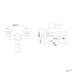 Badmengkraan Schutte Atlanta Chroom -Hansgrohe Badkamerinterieur Winkel badmengkraan schutte atlanta chroom tech