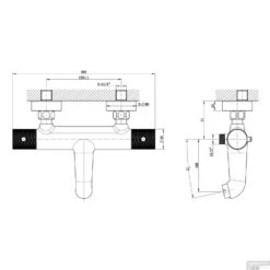 Badmengkraan Thermostatisch Boss & Wessing James Hartafstand 15 Cm Geborsteld Staal -Hansgrohe Badkamerinterieur Winkel badmengkraan thermostatisch hartafstand 15 cm tech 1 2 1