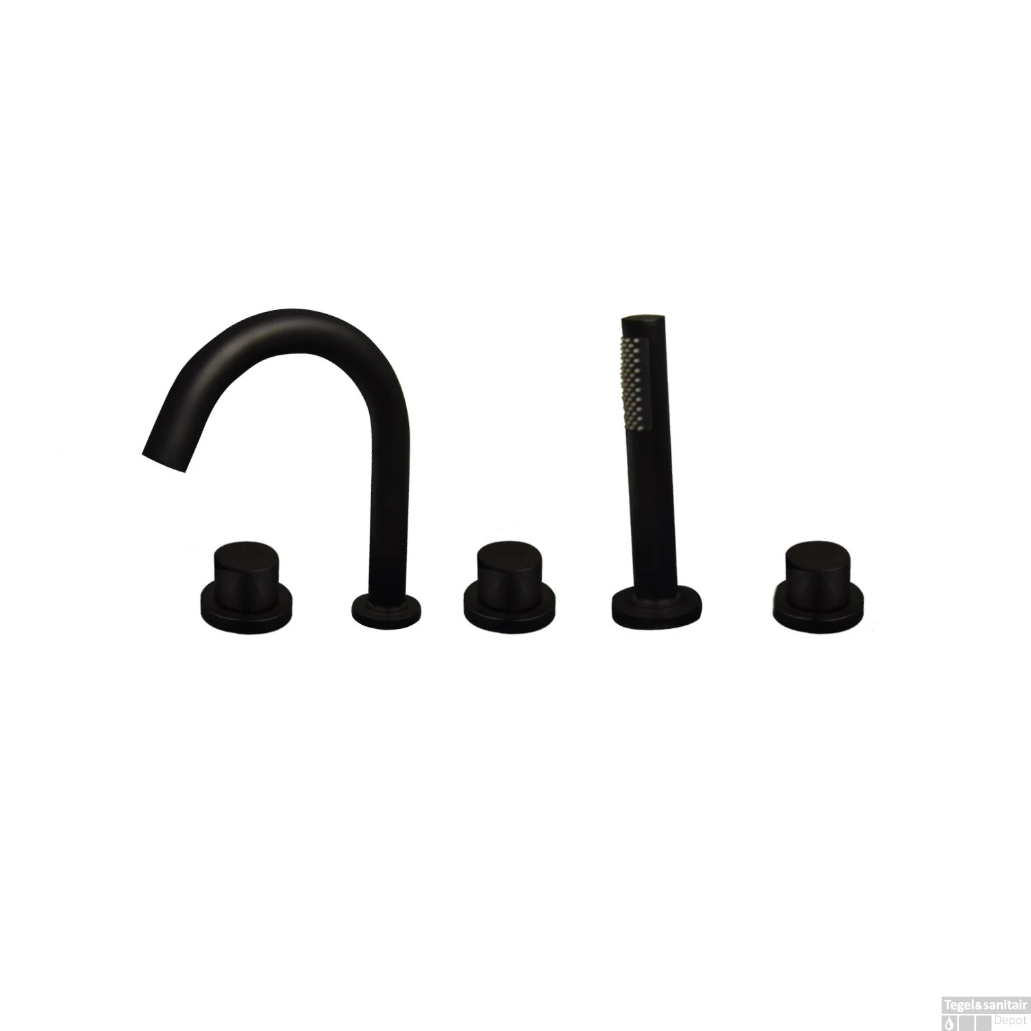 Badrandkraan Combinatie Boss & Wessing 5-Gats Compleet Mat Zwart 3 Badrandkraan Combinatie Boss & Wessing 5-Gats Compleet Mat Zwart