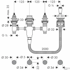Badrandmengkraan Inbouwdeel HansGrohe Vernis Blend 4-gats 7 Badrandmengkraan Inbouwdeel HansGrohe Vernis Blend 4-gats -Hansgrohe Badkamerinterieur Winkel badrandmengkraan inbouwdeel hansgrohe vernis blend 4 gats tech