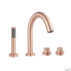 Badrandthermostaat BWS 4-Gats Afbouwset Geborsteld Koper