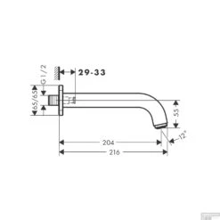 Baduitloop HansGrohe Vernis Shape Chroom -Hansgrohe Badkamerinterieur Winkel baduitloop hansgrohe vernis shape tech