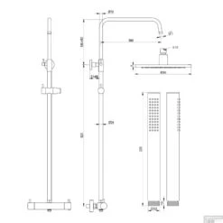 Opbouw Regendoucheset Brauer Chrome Edition Thermostatisch Met Hoofddouche 20 Cm Staafhanddouche Chroom -Hansgrohe Badkamerinterieur Winkel bra5 ce 007 1 tech