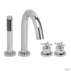 BWS 4 Gats Crux Afbouw Badrandthermostaat Chroom (Exclusief Inbouwdeel)