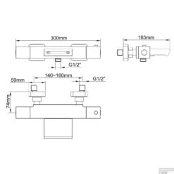 BWS Badkraan Rodos Waterval Thermostatisch Vierkant Mat Zwart -Hansgrohe Badkamerinterieur Winkel bws badmengkraan rodos waterval thermostatisch vierkant mat zwart tech