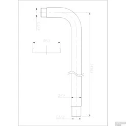 BWS Douchearm Hera Muurbevestiging Gebogen Rond 40 Cm RVS -Hansgrohe Badkamerinterieur Winkel bws douchearm hera muurbevestiging gebogen rond 40 cm rvs tech