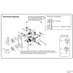 BWS Douchethermostaatkraan Inbouw 2-Wegs Vierkant Chroom -Hansgrohe Badkamerinterieur Winkel bws douchethermostaatkraan inbouw 2 wegs vierkant chroom detail3