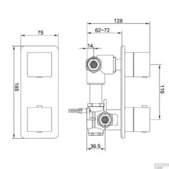 BWS Douchethermostaatkraan Inbouw 2-Wegs Vierkant Chroom -Hansgrohe Badkamerinterieur Winkel bws douchethermostaatkraan inbouw 2 wegs vierkant chroom tech