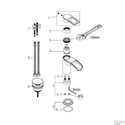 BWS Wastafelkraan Met Waterval Met Klikwaste Chroom Avivar -Hansgrohe Badkamerinterieur Winkel bws wastafelkraan met waterval met klikwaste chroom avivar 2