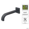 BWS Baduitloop Vierkant 22 Cm Mat Zwart (excl Inbouwdeel) 2 BWS Baduitloop Vierkant 22 Cm Mat Zwart (excl Inbouwdeel) -Hansgrohe Badkamerinterieur Winkel bws wastafelkraan uitloop vierkant 22 cm mat zwart bws