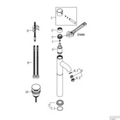 BWS Wastafelmengkraan Chepri Hoog Met Clickwaste RVS Look -Hansgrohe Badkamerinterieur Winkel bws wastafelmengkraan chepri hoog met clickwaste rvs look tech