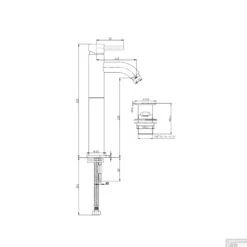 BWS Wastafelmengkraan Chepri Hoog Met Clickwaste RVS Look -Hansgrohe Badkamerinterieur Winkel bws wastafelmengkraan chepri hoog met clickwaste rvs look tech2