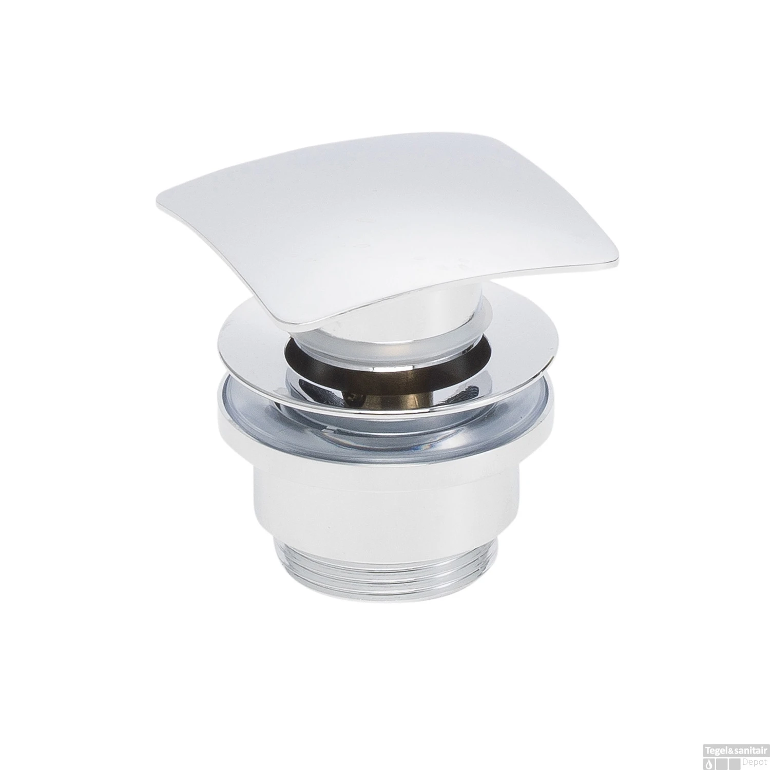 BWS Wastafelmengkraan Square Met Clickwaste Chroom 4 BWS Wastafelmengkraan Square Met Clickwaste Chroom - Afbeelding 2