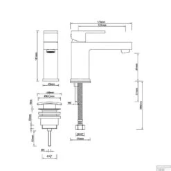 BWS Wastafelmengkraan Square Met Clickwaste Chroom 7 BWS Wastafelmengkraan Square Met Clickwaste Chroom -Hansgrohe Badkamerinterieur Winkel bws wastafelmengkraan square met clickwaste chroom 4190.29 tech