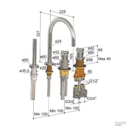Badrandkraan Hotbath Chap Thermostatisch 2-kruisgreep Chroom -Hansgrohe Badkamerinterieur Winkel c063cr badrandkraan hotbath chap thermostatisch 2 kruisgreep chroom tech