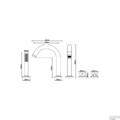 Caral 4-gats Badrandthermostaat Wiesbaden Afbouwset Geborsteld Messing Goud -Hansgrohe Badkamerinterieur Winkel caral 4 gats badrandthermostaat wiesbaden afbouwset geborsteld messing goud tech