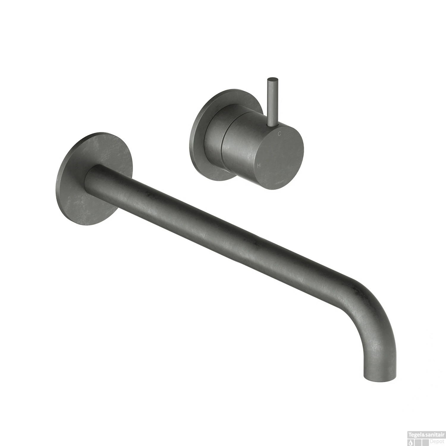 Wastafelmengkraan Hotbath Cobber Inbouw 3+3 Inbouwsysteem 1-hendel Gebogen 25 Cm Verouderd IJzer