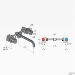 Wastafelmengkraan Hotbath Cobber Inbouw 2-hendel Gebogen 18 Cm Geborsteld Messing -Hansgrohe Badkamerinterieur Winkel cb005text18bb wastafelmengkraan hotbath cobber inbouw 2 hendel gebogen 18 cm geborsteld messing tech