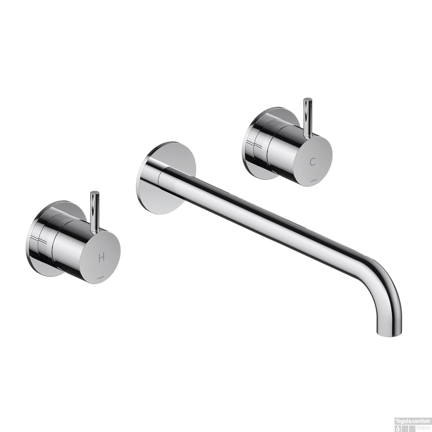 Wastafelmengkraan Hotbath Cobber Inbouw 2-hendel Gebogen 25 Chroom