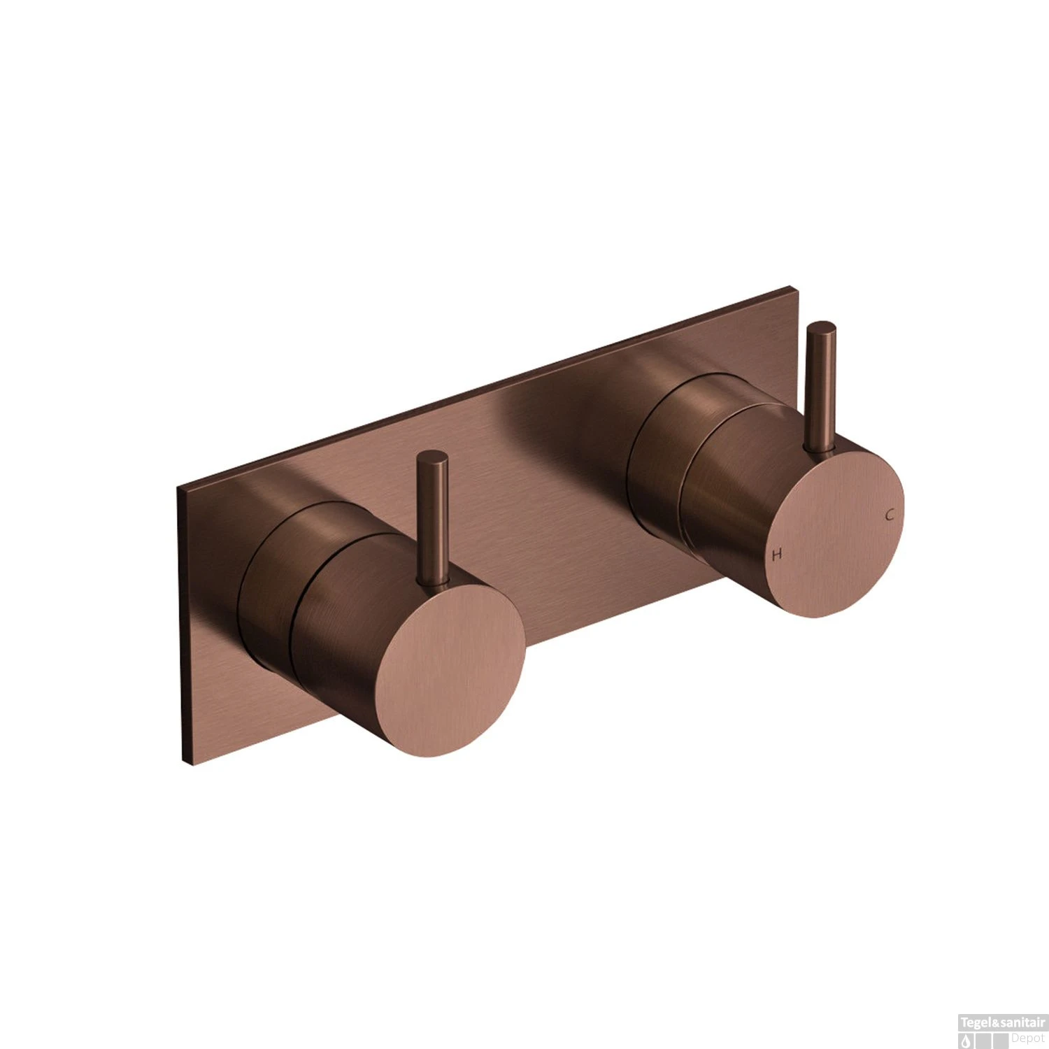 Inbouw Douchemengkraan Hotbath Cobber 2-weg Geborsteld Koper PVD