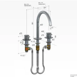 Wastafelmengkraan Hotbath Cobber 3 Gats 2-hendel Gebogen 26.1 Cm Geborsteld Messing -Hansgrohe Badkamerinterieur Winkel cb033bb wastafelmengkraan hotbath cobber 3 gats 2 hendel gebogen 26.1 cm geborsteld messing tech