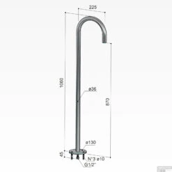 Baduitloop Hotbath Cobber Vrijstaand 106 Cm Geborsteld Nikkel -Hansgrohe Badkamerinterieur Winkel cb076gn baduitloop hotbath cobber vrijstaand 106 cm geborsteld nikkel tech