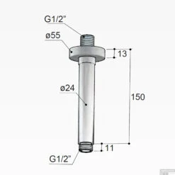 Plafondbuis Hotbath Cobber Rond 15 Cm Geborsteld Messing -Hansgrohe Badkamerinterieur Winkel cb452bb plafondbuis hotbath cobber rond 15 cm geborsteld messing tech