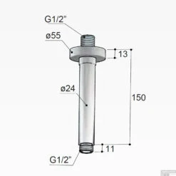 Plafondbuis Hotbath Cobber Rond 15 Cm Chroom -Hansgrohe Badkamerinterieur Winkel cb452cr plafondbuis hotbath cobber rond 15 cm chroom tech
