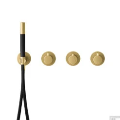 Bad- En Douchethermostaat Hotbath Cobber Inbouw 2 Stopkranen Geborsteld Messing PVD (excl. Inbouwdeel)