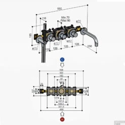 Badthermostaat Hotbath Cobber Inbouw Met Uitloop 2 Stopkranen Gepolijst Messing PVD (excl. Inbouwdeel) -Hansgrohe Badkamerinterieur Winkel cb7072extnbp bad en douchethermostaat hotbath cobber inbouw met uitloop 2 stopkranen gepolijst messing pvd excl. inbouwde tech