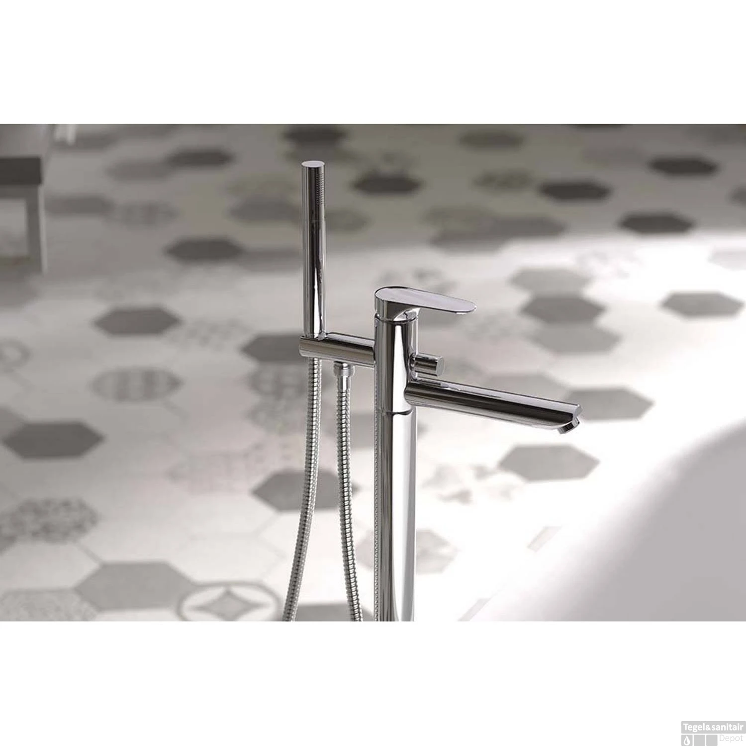 Vrijstaande Badmengkraan Sapho Corneli Met Handdouche Chroom - Afbeelding 4