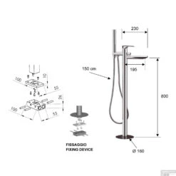 Vrijstaande Badmengkraan Sapho Corneli Met Handdouche Chroom -Hansgrohe Badkamerinterieur Winkel ce21 vrijstaande badmengkraan sapho corneli met handdouche chroom 4