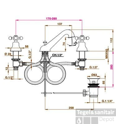 Wastafelmengkraan Cisal Arcana Ceramic 3-gats AC00102021 Chroom 3 Wastafelmengkraan Cisal Arcana Ceramic 3-gats AC00102021 Chroom