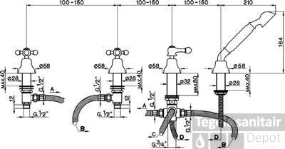 Cisal Arcana Ceramic 4-gats Badmengkraan Badrandmontage RVS AC0002902A 3 Cisal Arcana Ceramic 4-gats Badmengkraan Badrandmontage RVS AC0002902A