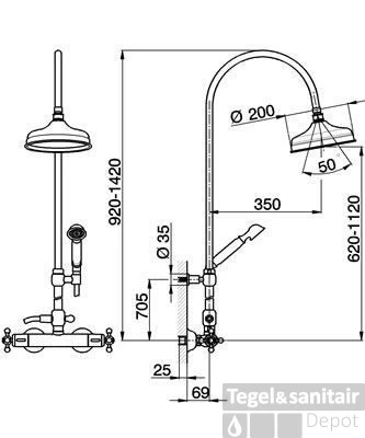 Cisal Arcana Ceramic Douchekolom Thermostatisch AC00408024 Goud 3 Cisal Arcana Ceramic Douchekolom Thermostatisch AC00408024 Goud