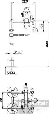 Cisal Arcana Ceramic Pilaar Badkraan Brons AC00420027