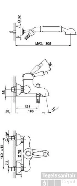 Cisal Arcana Empress Badmengkraan Met Handdouche EM00012074 Chroom-Goud