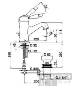 Wastafelmengkraan Cisal Arcana Empress EM00051026 Koper
