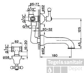 Cisal Arcana Inbouw Badmengkraan AR00021024 Goud 4 Cisal Arcana Inbouw Badmengkraan AR00021024 Goud - Afbeelding 2