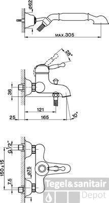 Cisal Arcana Royal Badmengkraan Met Handdouche AY00012026 Oud Koper 3 Cisal Arcana Royal Badmengkraan Met Handdouche AY00012026 Oud Koper