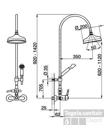 Cisal Arcana Royal Douchekolom AY00405024 Goud 3 Cisal Arcana Royal Douchekolom AY00405024 Goud